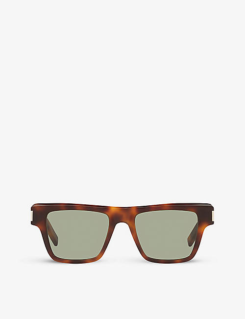 SAINT LAURENT: SL469 rectangular-frame acetate sunglasses