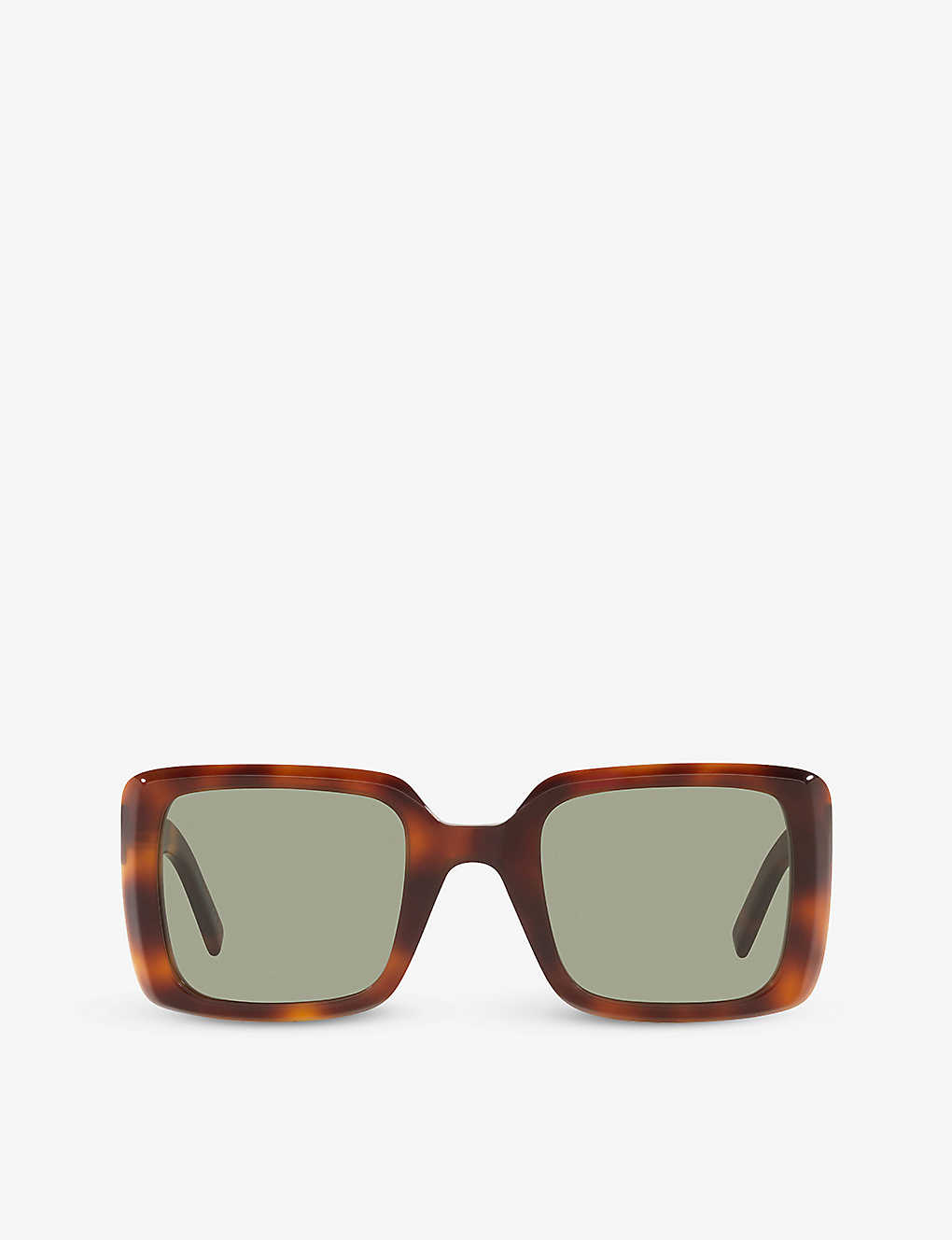 Saint Laurent Sl497 Rectangular-frame Acetate Sunglasses In Brown