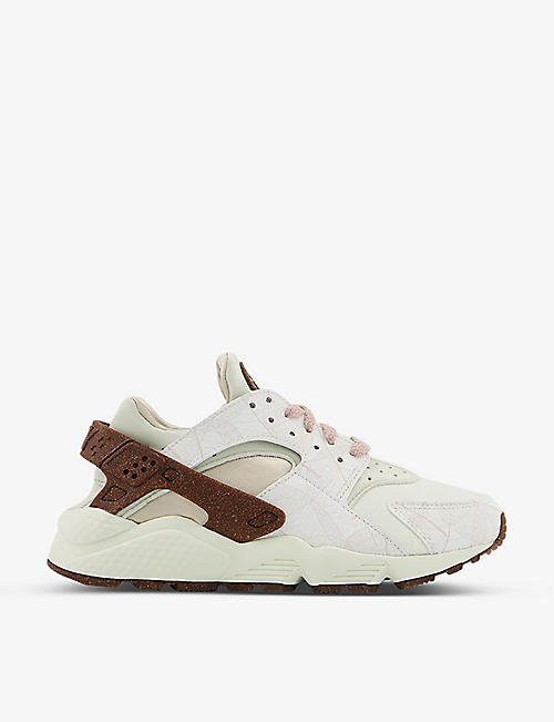 NIKE: Air Huarache suede, woven and rubber mid-top trainers