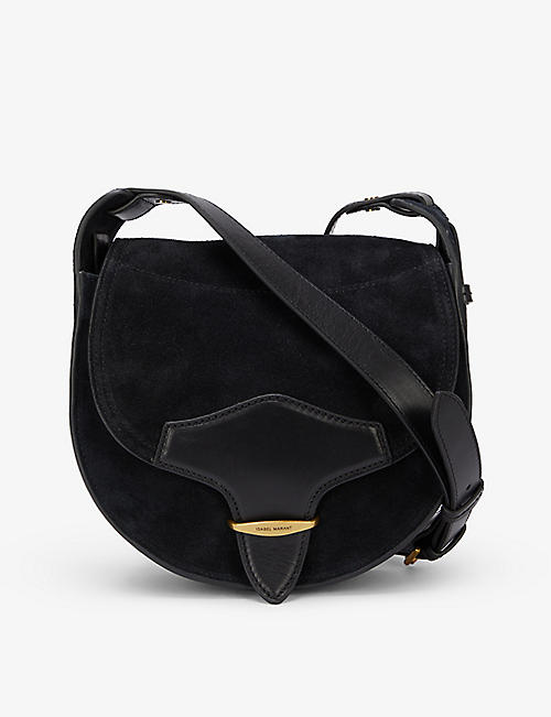 ISABEL MARANT: Botsy suede and leather cross-body bag