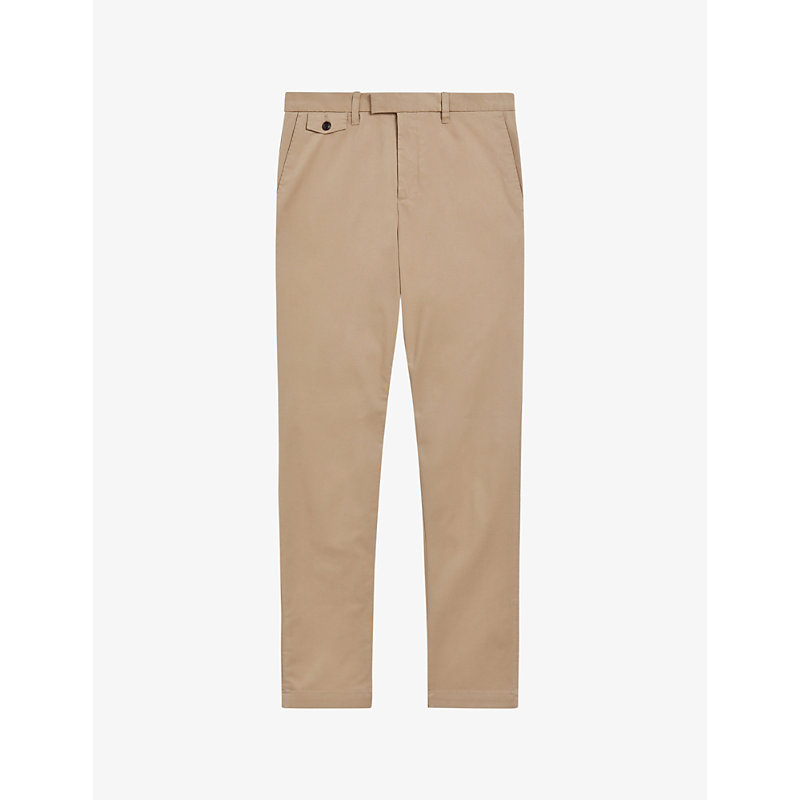 Ted Baker Genay Slim-fit Stretch Cotton-blend Chinos In Stone