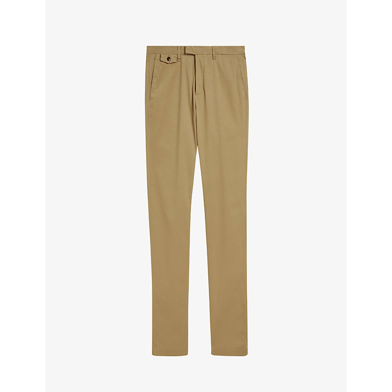 Ted Baker Genay Slim-fit Stretch Cotton-blend Chinos In Tan