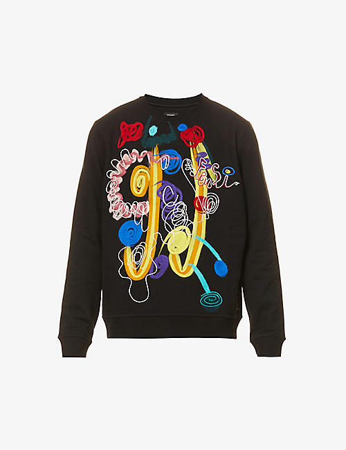 FENDI: Wanderer abstract-pattern cotton-jersey sweatshirt