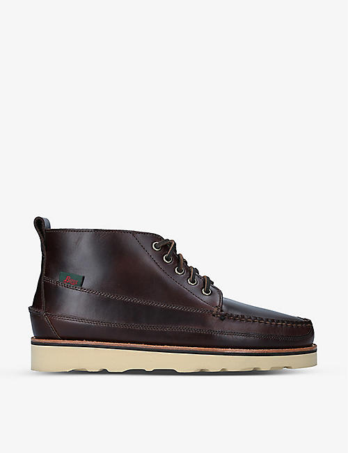 BASS WEEJUNS: Camp Moc III Ranger leather mid-top moccasins