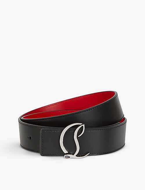 CHRISTIAN LOUBOUTIN: CL logo-buckle leather belt