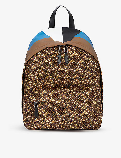BURBERRY: Jett Star monogram-pattern shell backpack