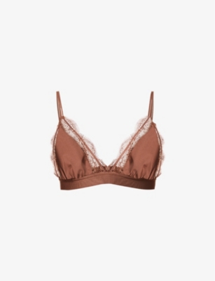 LOVE STORIES Love lace-trimmed stretch-satin soft-cup triangle bra