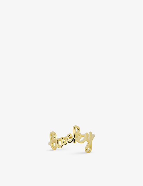 ANNA + NINA: Lucky yellow gold-plated sterling silver ring