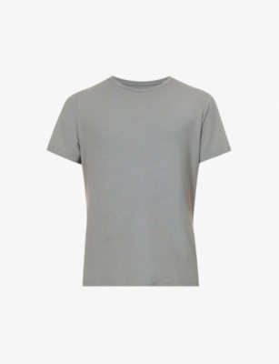 Shop Paige Men's Dawn Grey Cash Crewneck Cotton-blend T-shirt
