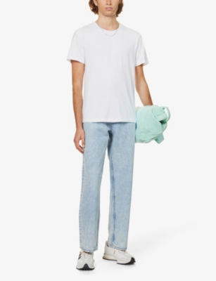 Paige Cash Crewneck Cotton-blend T-shirt In Fresh White