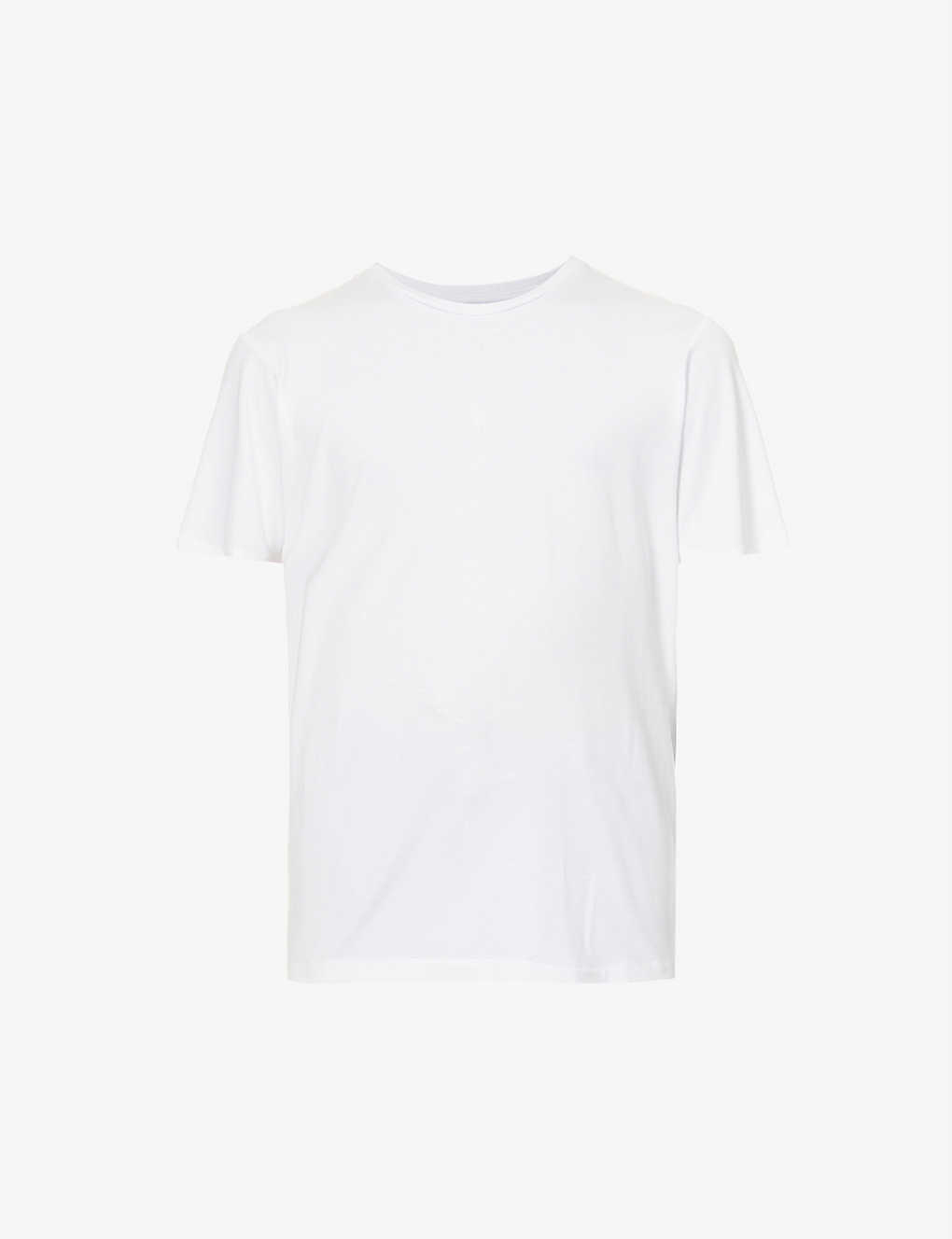 Shop Paige Men's Fresh White Cash Crewneck Cotton-blend T-shirt