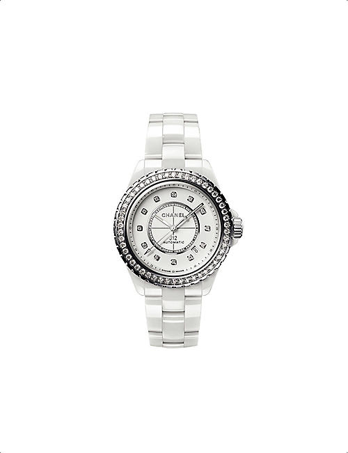 CHANEL: H7189 J12 ceramic, steel and 1.51ct diamond mechanical watch