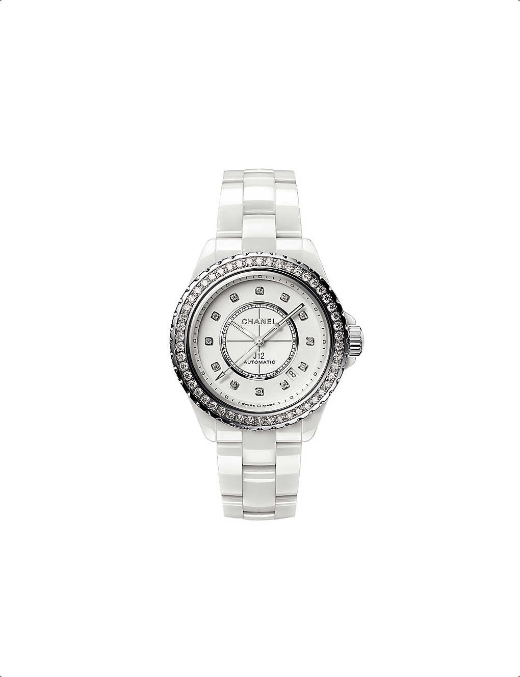 CHANEL - H7189 J12 ceramic, steel and 1.51ct diamond mechanical watch