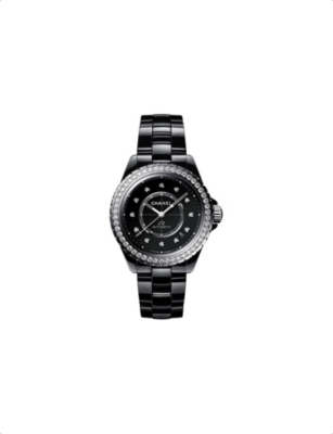 CHANEL H6526 J12 ceramic steel and 1.51ct diamond mechanical watch Selfridges