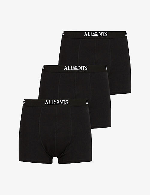 ALLSAINTS: Pack of three Wren regular-fit stretch-cotton boxer briefs