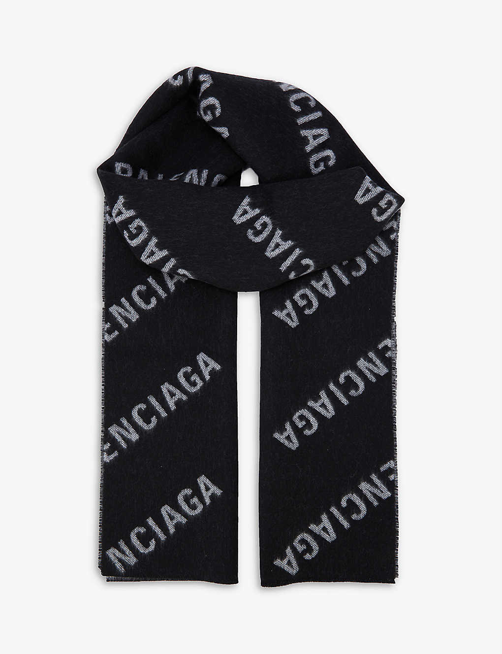 Nevada Orden alfabetico banda BALENCIAGA - Logo-intarsia wool scarf | Selfridges.com
