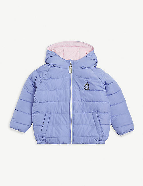 DINOSKI: Animal-patch quilted shell hooded puffer jacket 1-8 years