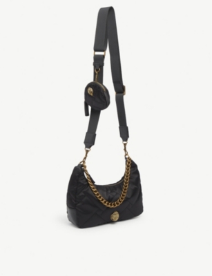 Shop Kurt Geiger Quilted Recycled Nylon Cross-body Bag In Black