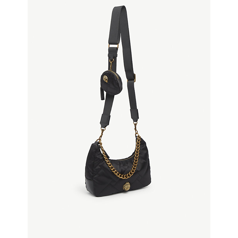 Shop Kurt Geiger Quilted Recycled Nylon Cross-body Bag In Black