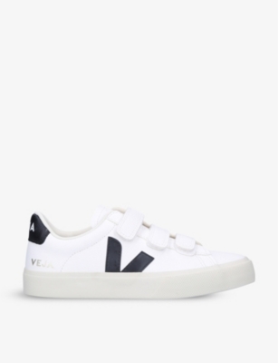 Veja Women's Recife Logo-embroidered Leather Trainers In White/blk
