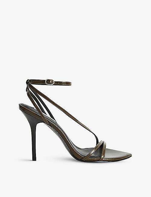 REISS: Adela strappy leather heeled sandals