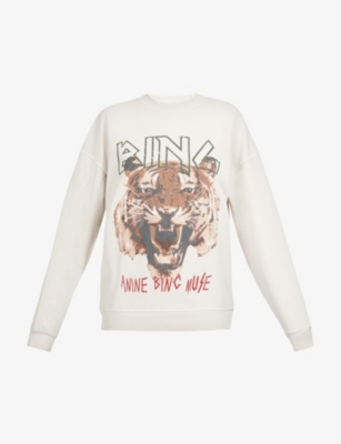 ANINE BING - Tiger graphic-print organic cotton sweatshirt