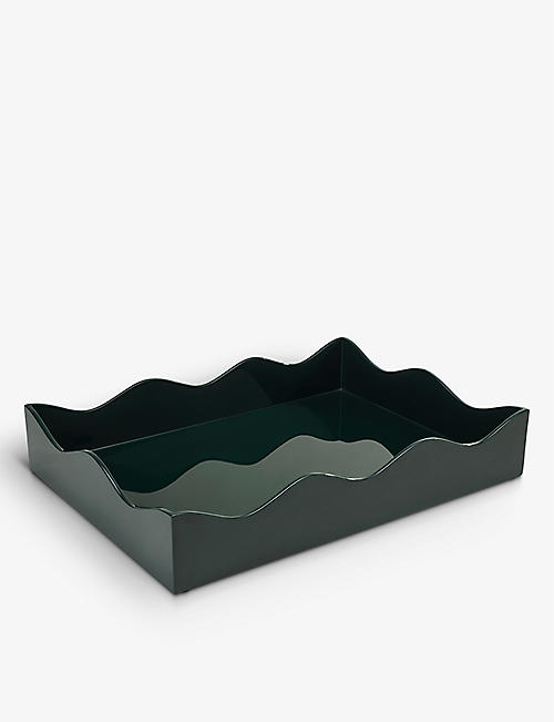 THE LACQUER COMPANY: Belles Rives scalloped-edge large lacquer tray 42cm x 58cm
