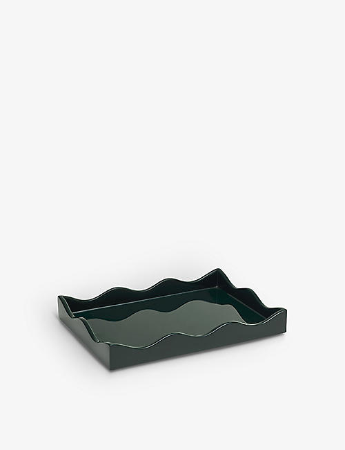 THE LACQUER COMPANY: Belles Rives scalloped-edge small lacquer tray 20cm x 28cm