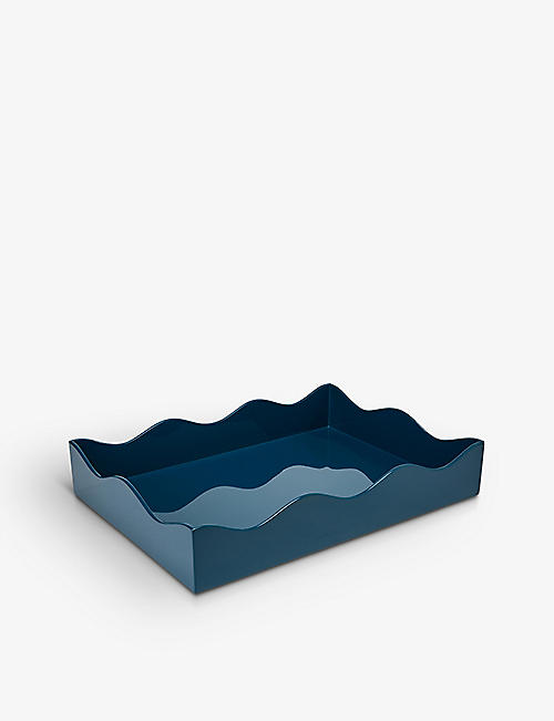 THE LACQUER COMPANY: Belles Rives scalloped-edge medium lacquer tray 31cm x 43cm
