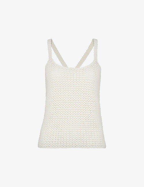 WHISTLES: Crocheted sleeveless cotton top