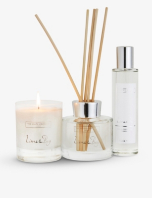 The White Company Lime And Bay Home Scenting Set In None/clear