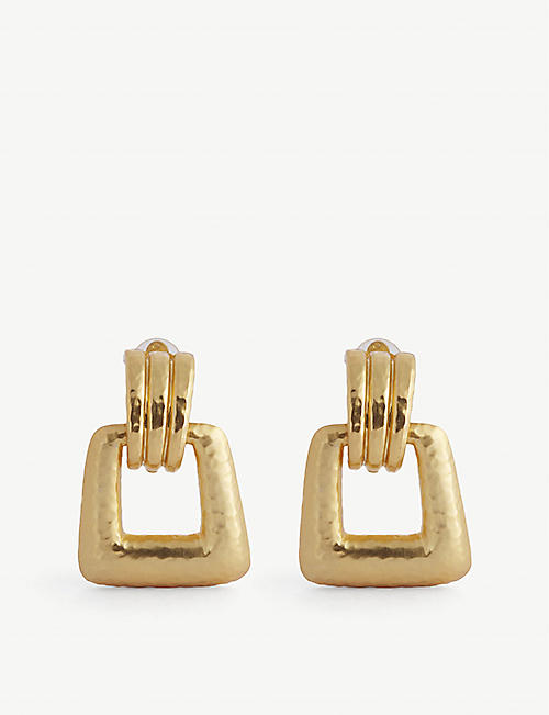 VALERE: VALÉRE x Selfridges Bianca 24ct gold-plated brass hoop earrings