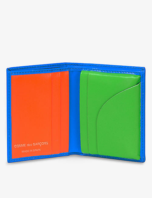 Comme des Garçons Leather Fluo Zip Wallet in Green Womens Mens Accessories Mens Wallets and cardholders 