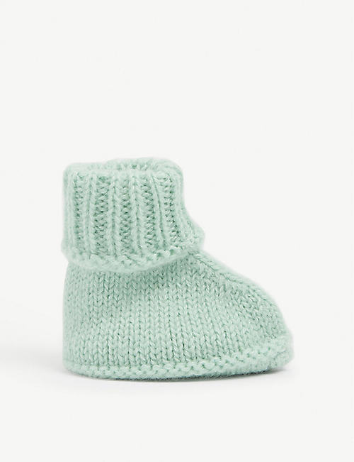 ROSIE SUGDEN SCOTTISH CASHMERE: Ribbed cashmere ankle booties 0-3 months