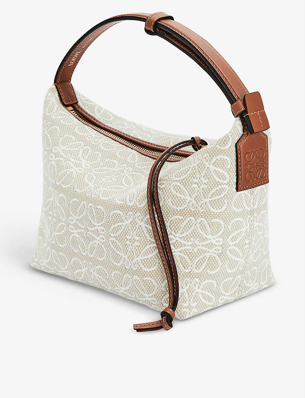 LOEWE Cubi anagram canvas and leather shoulder bag