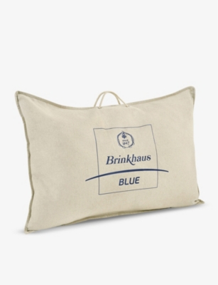 BRINKHAUS Blue firm cotton and goose feather pillow Selfridges