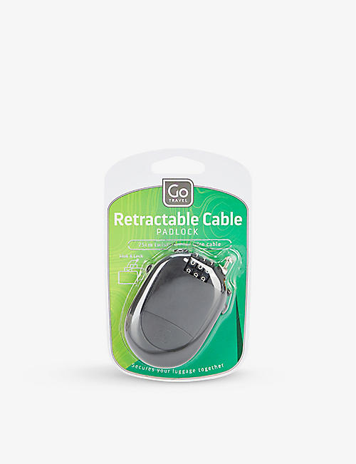 GO TRAVEL: Silver-toned retractable cable padlock