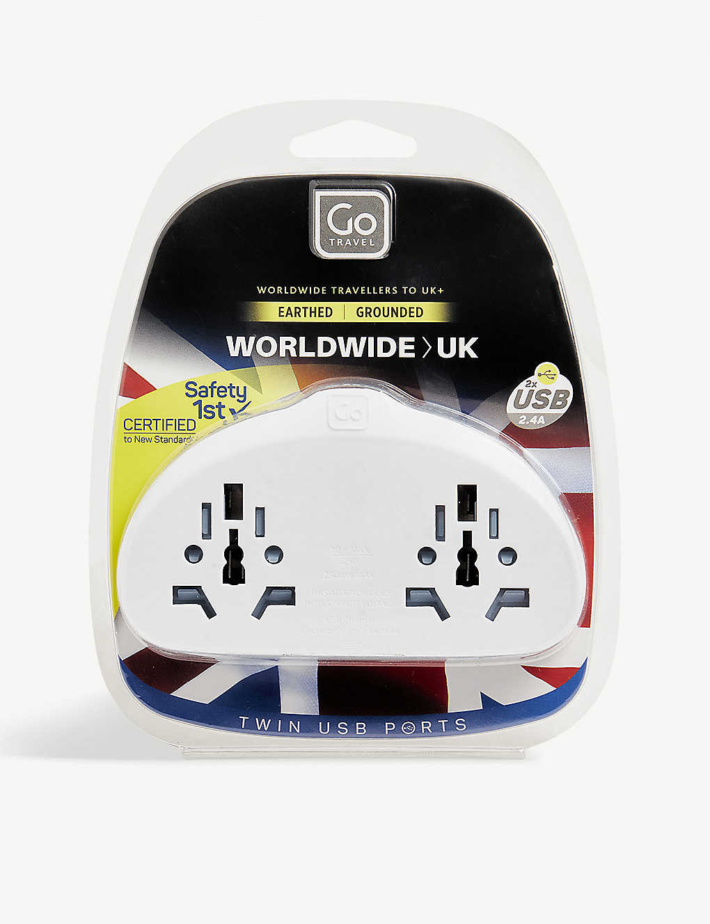 Go Travel Worldwide-uk Adaptor And Usb In White