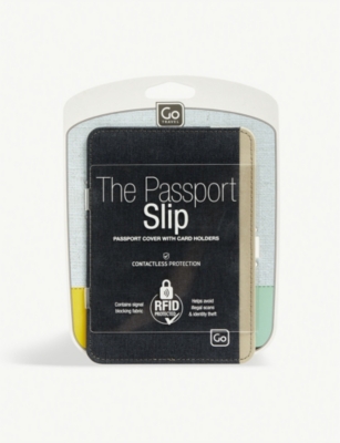 Go Travel Rfid Woven Passport Slip In Black