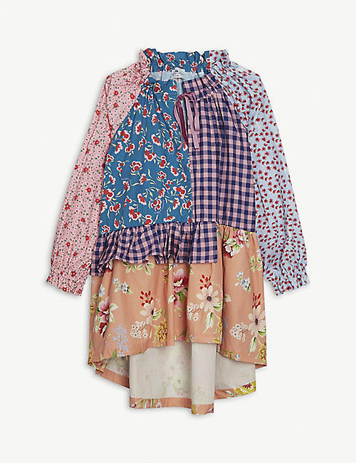 RASPBERRY PLUM: Georgia patchwork cotton ruffle dress 3-14 years