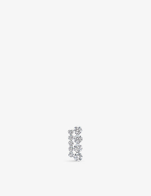 MARIA TASH: Invisible Apsara Bar 18ct white-gold and 0.37ct diamond single stud earring