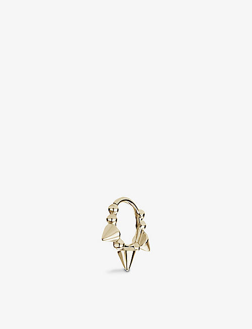 MARIA TASH: Triple Short Spike 18ct white-gold hoop earring