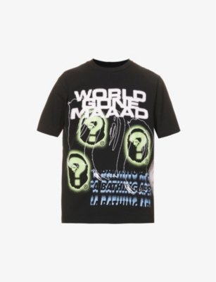 A BATHING APE WORLD GONE MAD Tシャツ A Bathing Ape World Gone Mad Barely-used Black T Shirt Front