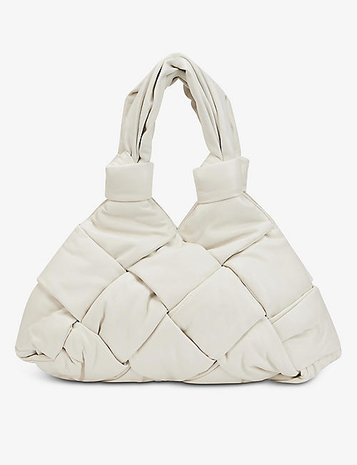BOTTEGA VENETA: Padded Lock small intrecciato-leather shoulder bag