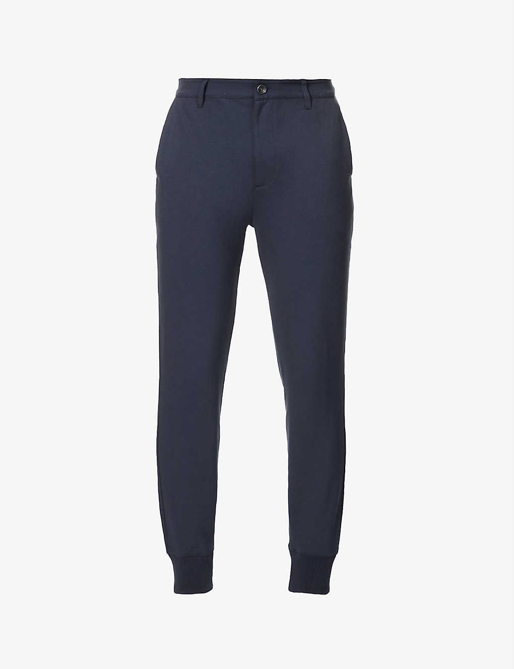 Paige Elmwood Stretch-cotton Jogging Bottoms In Deep Anchor