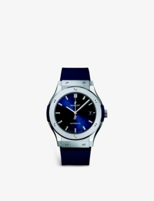 Hublot 511.nx.7170.rx Classic Fusion Titanium And Rubber Watch In Blue