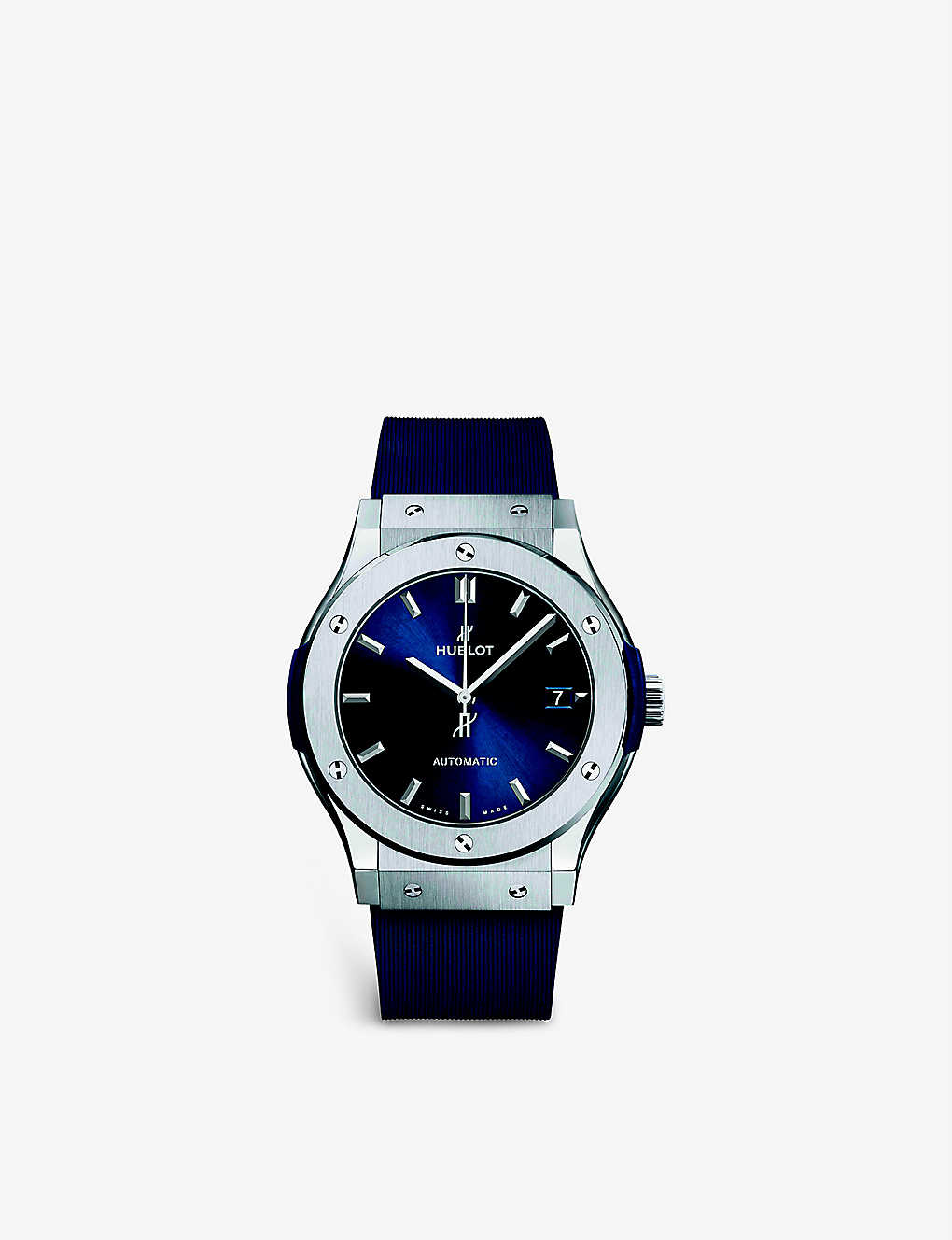 Hublot 511.nx.7170.rx Classic Fusion Titanium And Rubber Watch In Blue