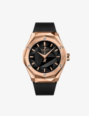 HUBLOT: 550.OS.1800.RX.ORL19 Classic Fusion 18ct rose-gold and rubber automatic watch