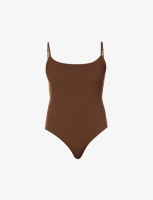 Skims Fits Everybody Scoop Neck Racerback Bralette In Sienna