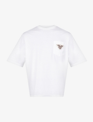 Prada Brand-badge Oversized Cotton T-shirt In White